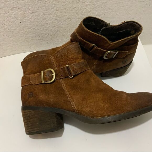 Born ankle boots brown leather side zip accent buckle 9.5 - Picture 16 of 16